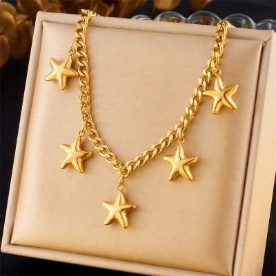 Collar charms estrellas, Bafy joyeria.