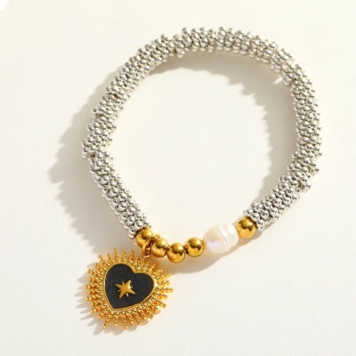 Pulsera multi aritos, acero inoxidable, Bafy joyeria.